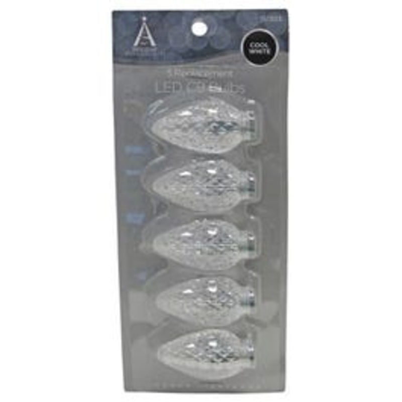 Christmas Lights LED Replacement Bulb, C9, Cool White, 5-Pk.