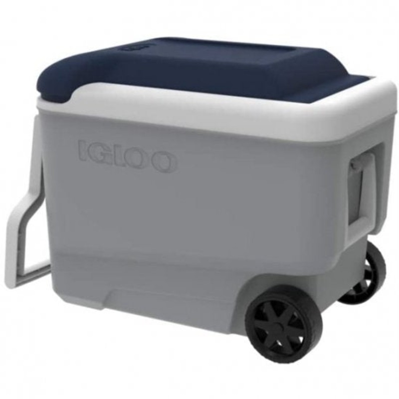 Igloo MaxCold Roller Cooler, Ash Gray/Aegean Sea – 40 Qt. (56 cans)