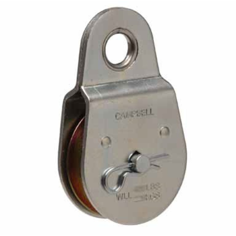 Campbell 2 Heavy Duty Steel Pulley, Single Sheave, Fixed Eye