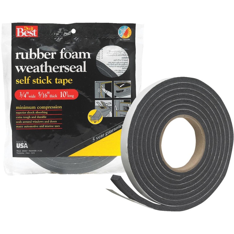 Do it Best 3/4 W x 5/16 T x 10′ L Black Foam Weatherstrip Tape