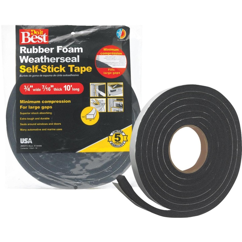Do it Best 3/4 W x 7/16 T x 10 ‘L Black Foam Weatherstrip Tape