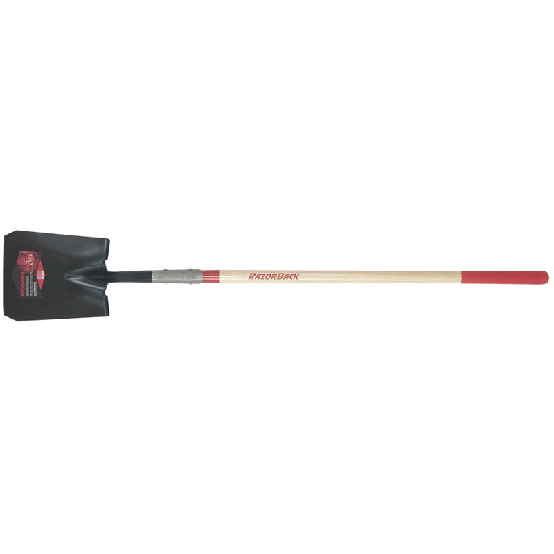 Razor-Back Square Point Shovel With Tab Socket and Forward Turned Step