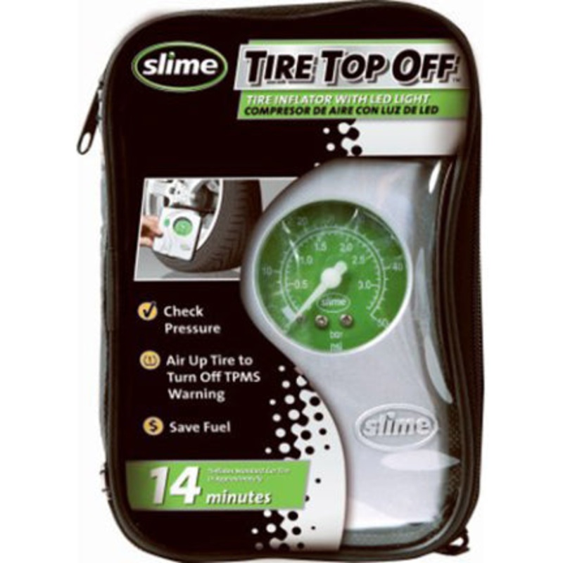 SLIME TIRE TOP OFF INFLATOR WITH LIGHT