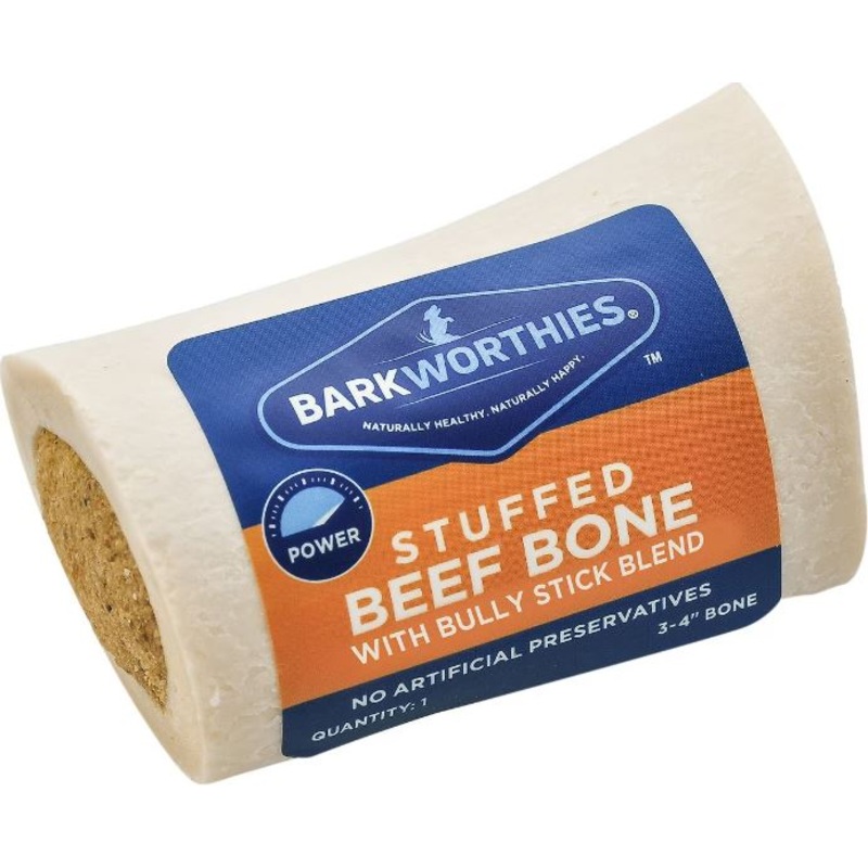 Barkworthies Shin Bone Stuffed with Bully Stick Blend Dog Treat