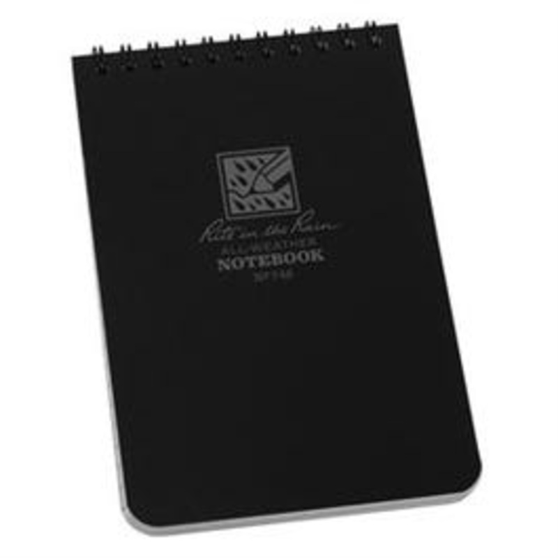 All-Weather Notebook, Top Spiral, Black, 6 x 6-In.