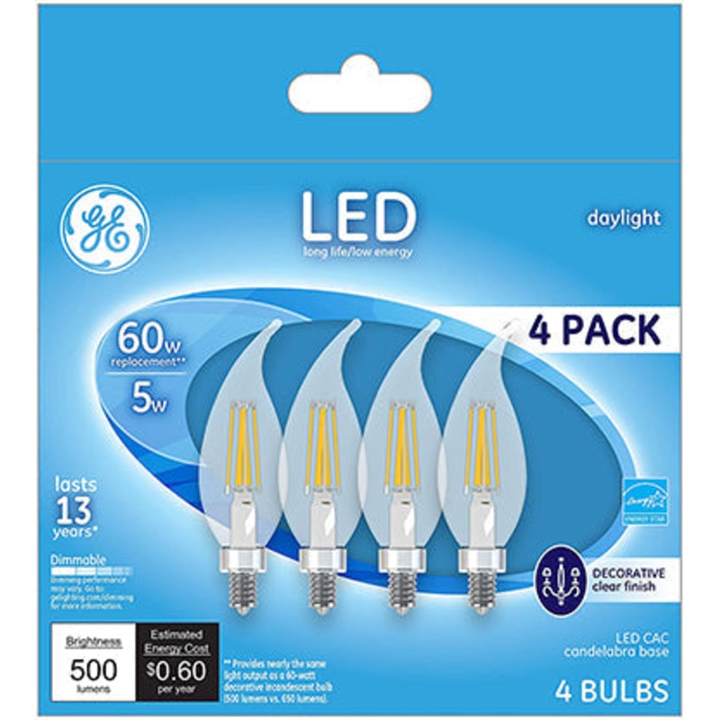 5W CANDELABRA CAC DAYLIGHT LED 4PK