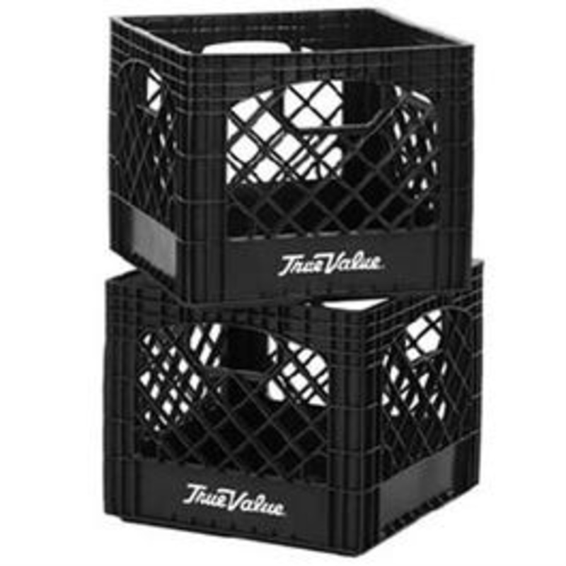 Authentic True Value Logo Milk Crate, 13 x 13 x 11-In.