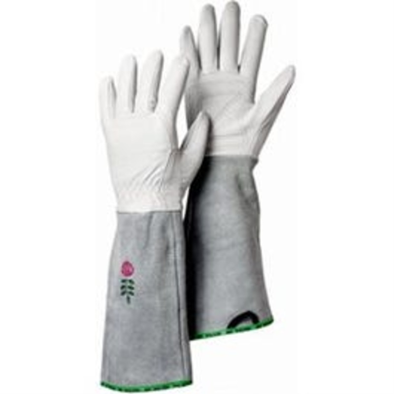 Garden Rose Work Gloves, Off White Goatskin, Ladies’ M