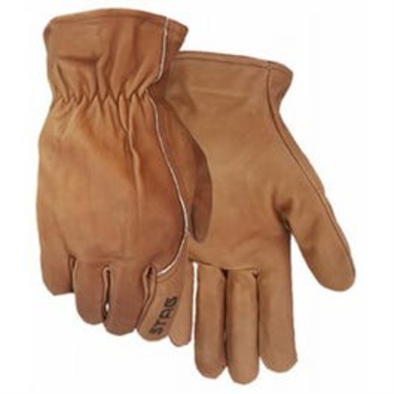 Leather Work Gloves, Premium Chocolate Cowhide, Men’s XL