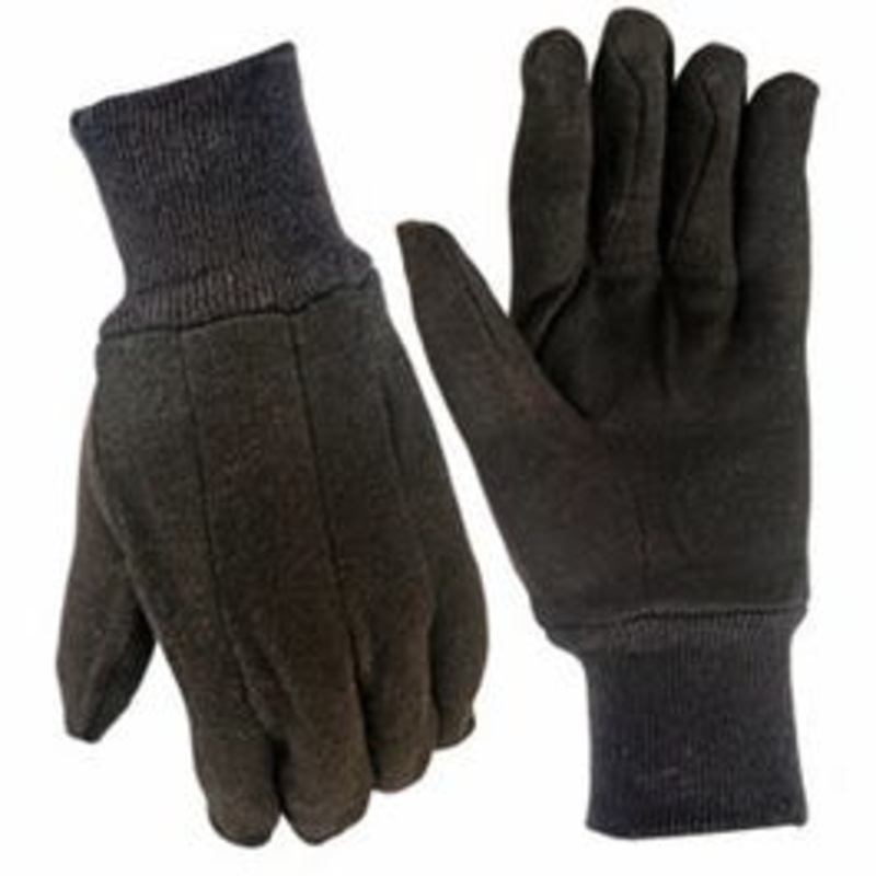 Jersey Work Gloves, Brown Cotton, Men’s L, 3-Pk.