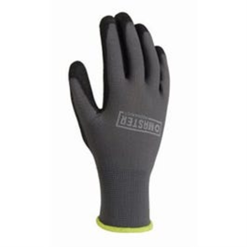 Polyurethane Coated Gloves, Black, Men’s L, 3-Pk.