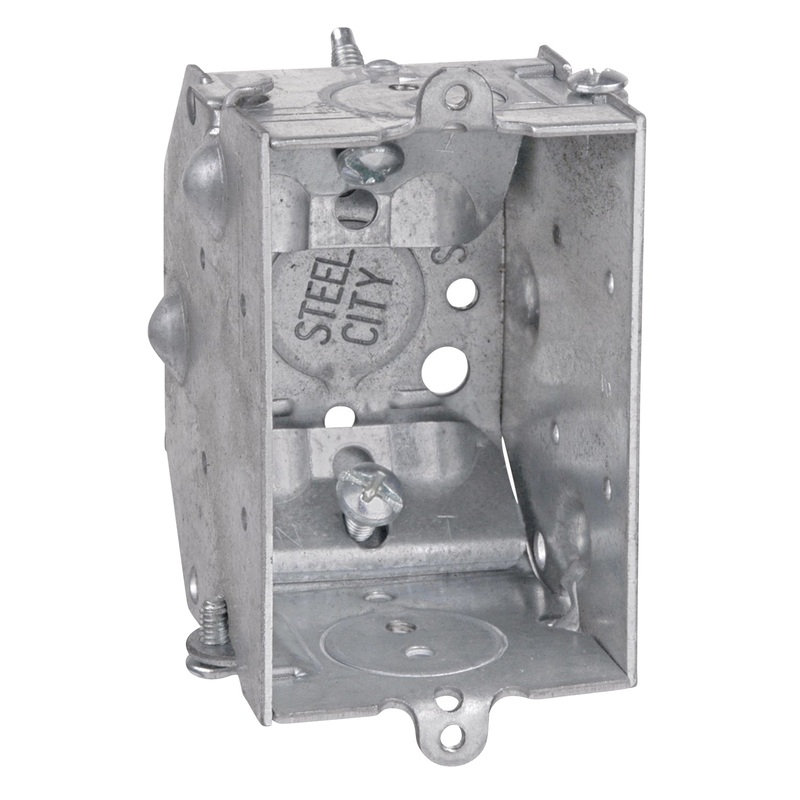 Thomas & Betts Steel City Gangable Switch Box with Beveled Non-Metallic Cable Clamps – 3 x 2 x 2.2