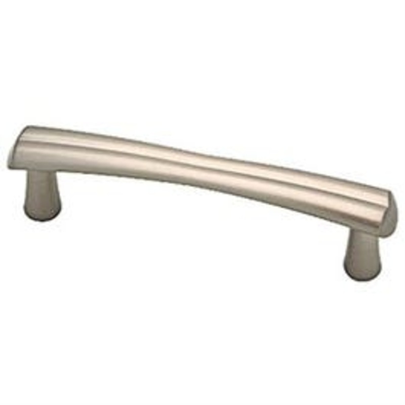 Cabinet Pull, Notched Satin Nickel, 3-In.
