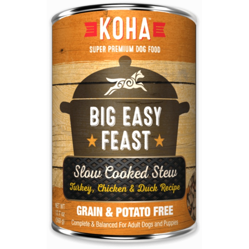 Koha Big Easy Feast Slow Cooked Stew Turkey, Chicken, & Duck for Dogs