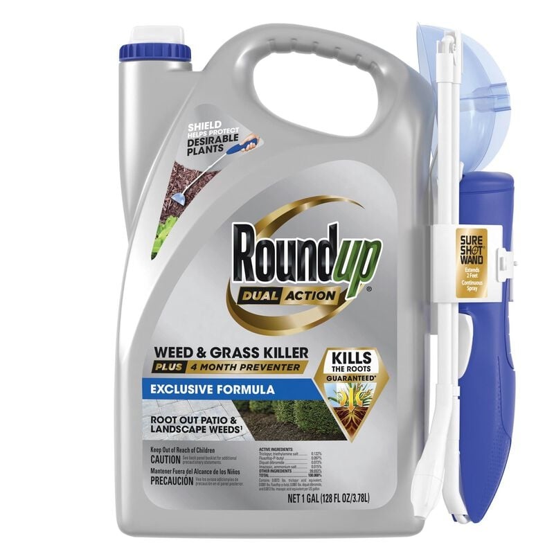 Roundup Dual Action Weed & Grass Killer Plus 4 Month Preventer with Sure Shot Wand