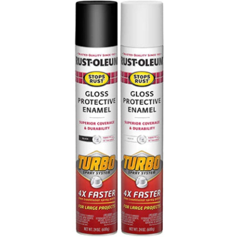 SPRAY PAINT 24 OZ BK STOP RUST TURBO