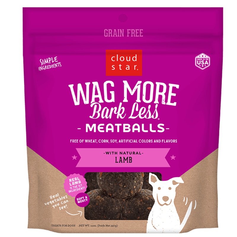 Cloud Star Wag More Bark Less Meatballs: Lamb Dog Treats