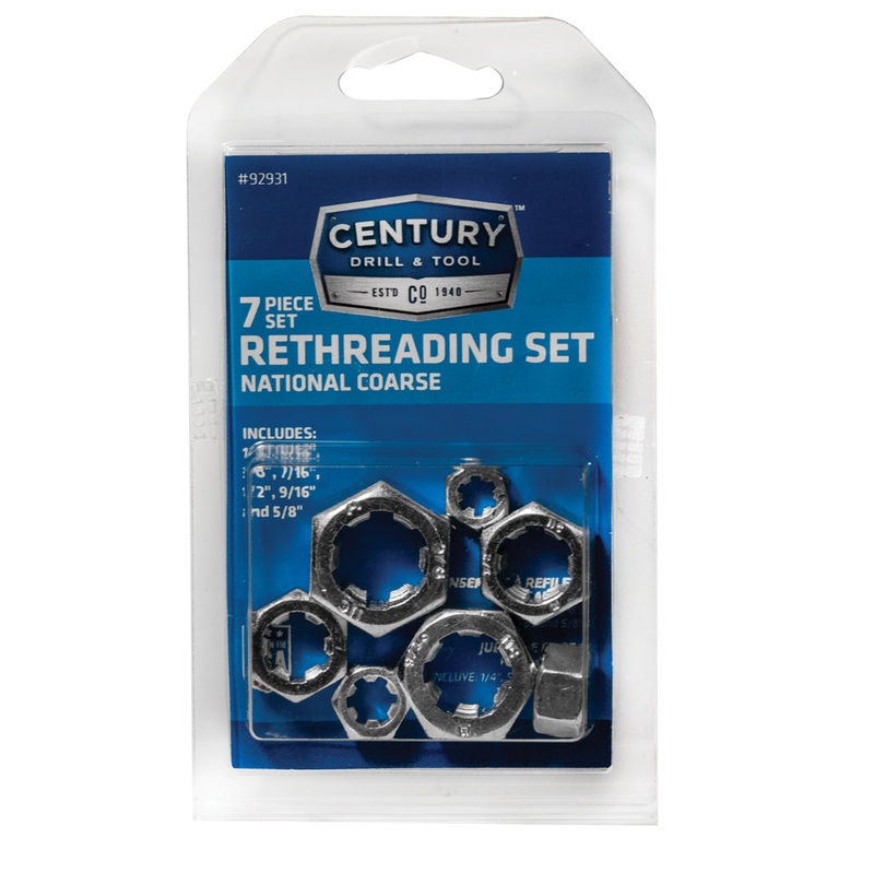Century Drill And Tool 7 Piece Fractional Nc Rethreading Set