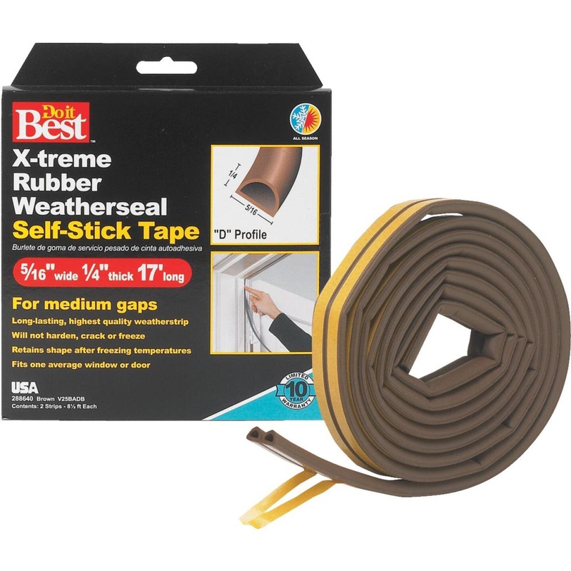 Do it Best Brown 17′ 5/16 Rubber Weatherstrip