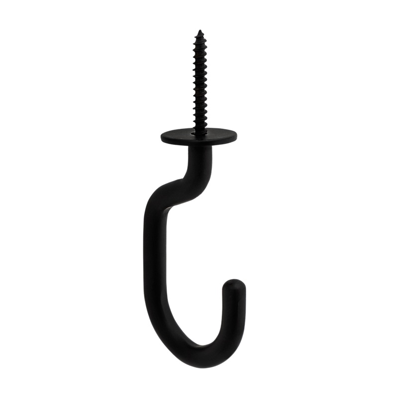 National Hardware Modern Ceiling J Hook 3-11/32-in, Black