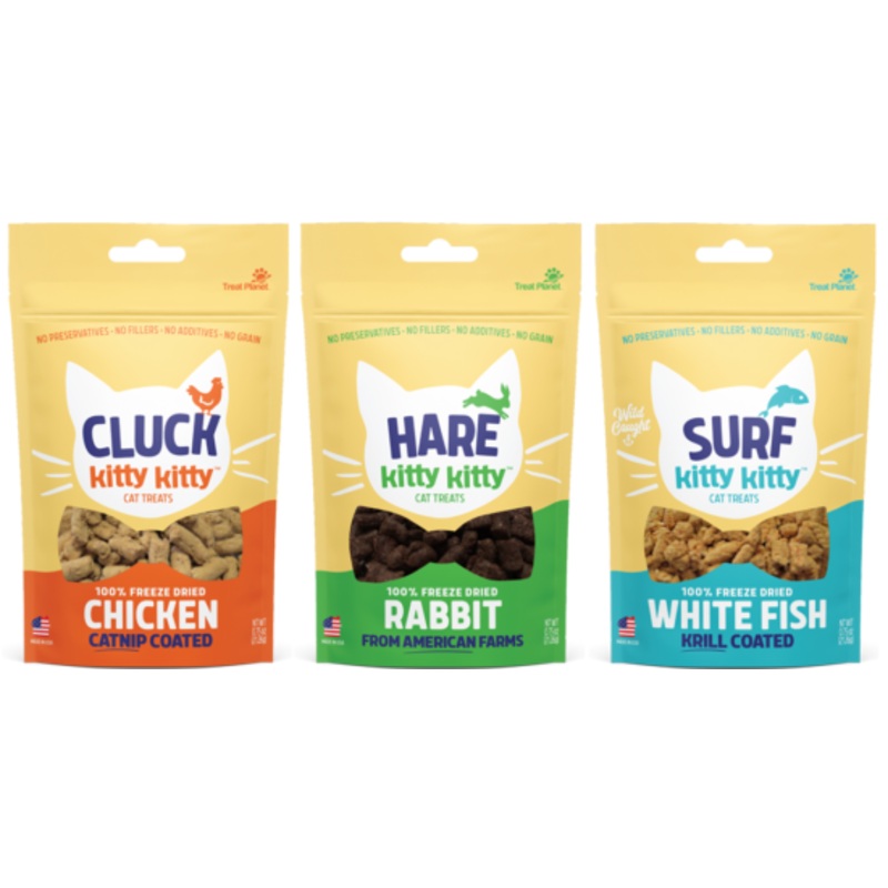 Treat Planet Cluck Kitty Kitty 100% Freeze-Dried Chicken Treat with Catnip Coating