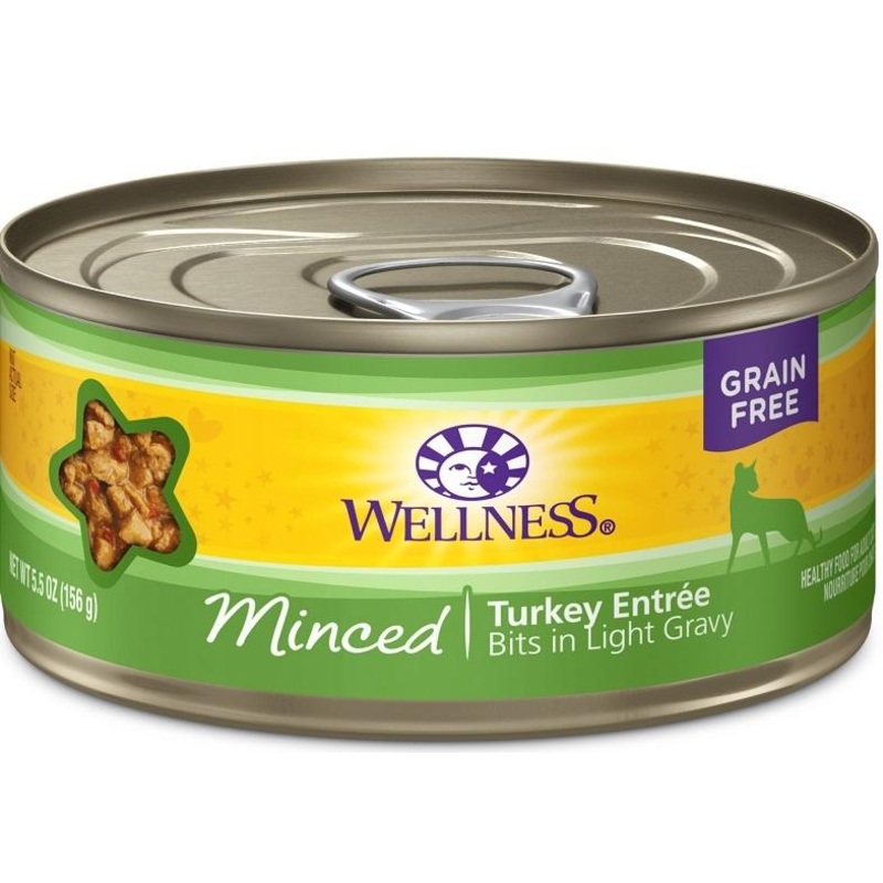 Wellness Grain Free Natural Minced Turkey Entree Wet Canned Cat Food