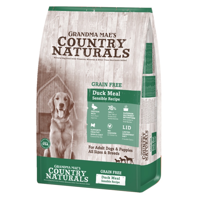 Grandma Mae’s Country Naturals Limited Ingredient Diet Grain Free Duck Meal Recipe Dry Dog Food