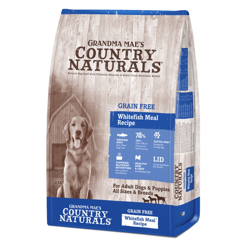 Grandma Mae’s Country Naturals Limited Ingredient Diet Grain Free Whitefish Meal Recipe Dry Dog Food