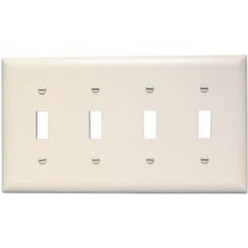 Almond 4-Toggle Opening Nylon Wall Plate