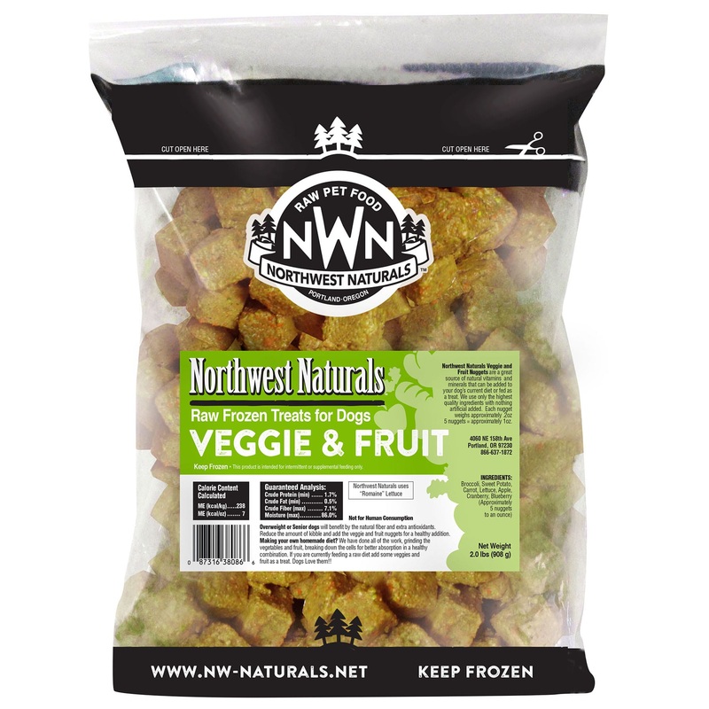 Northwest Natural Nuggets Fruits and Veggies Raw Frozen Treats For Dog