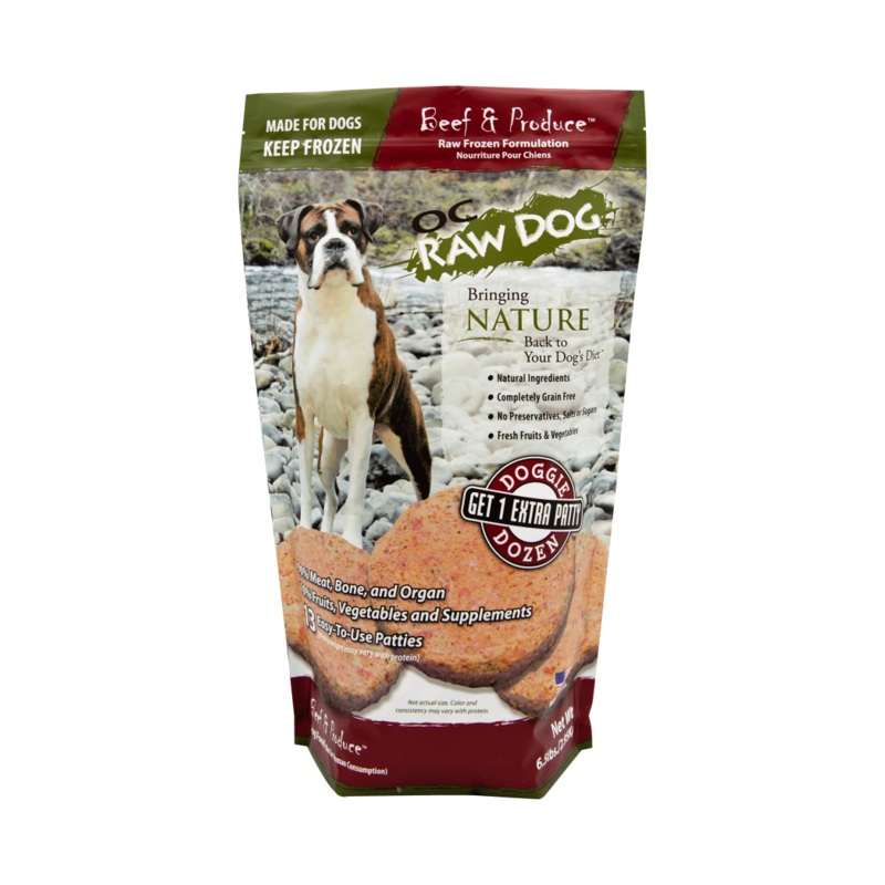 OC Raw Dog Frozen Beef & Produce Patty