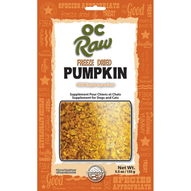 OC Raw Freeze Dried Pumpkin Dog Treat