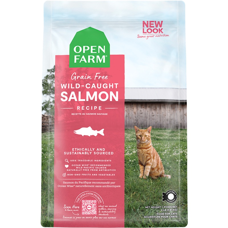 Open Wild-Caught Salmon Dry Cat Food
