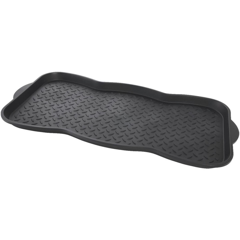 15×30 Black Recycled Plastic Contoured Boot Tray