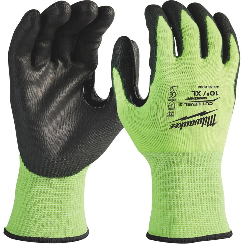 Milwaukee Men’s XL Cut Level 3 High Vis Polyurethane Dipped Glove