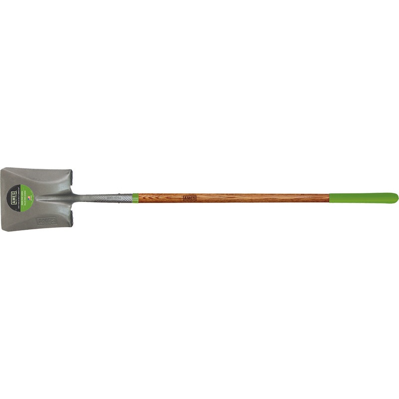 AMES LONG WOOD HANDLE SQUARE POINT SHOVEL