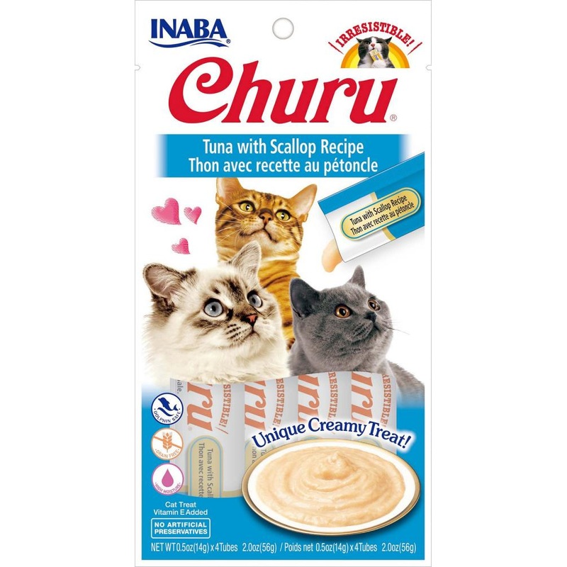 Inaba Churu Tuna Puree with Scallop Cat Treat