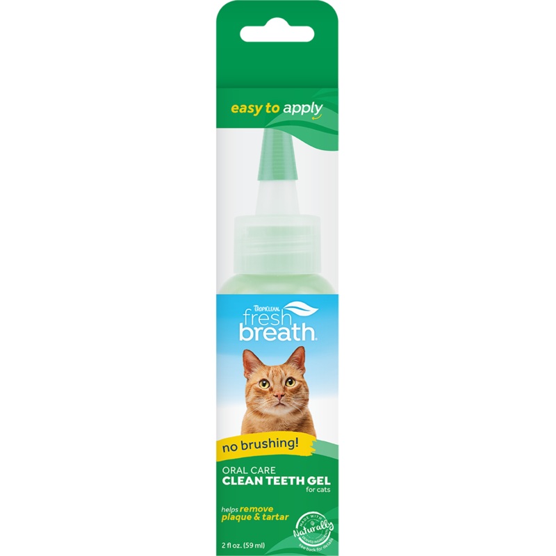 TropiClean Fresh Breath No Brushing Clean Teeth Dental & Oral Care Gel for Cats