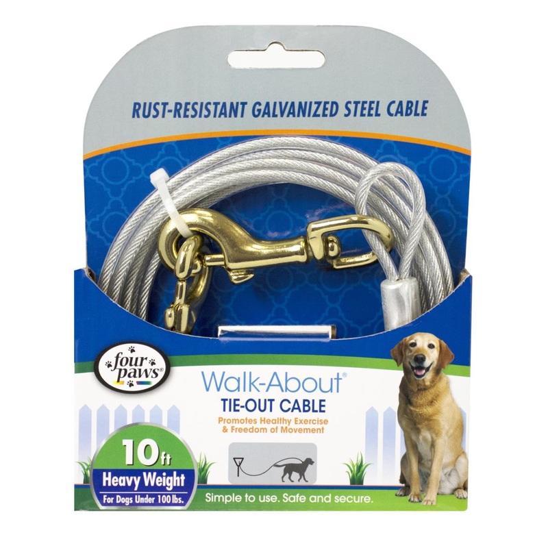 Four Paws Walk-About Tie-Out Cable – Heavy Weight
