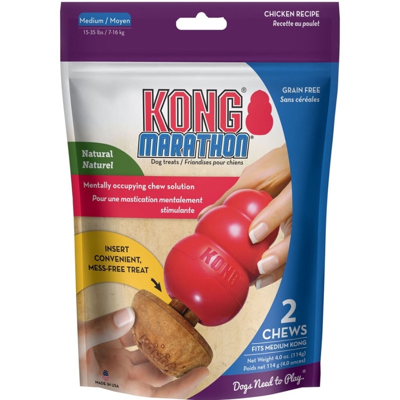 KONG Marathon Chew|Peanut Butter Small 2 Pack|Peanut Butter Medium 2 Pack