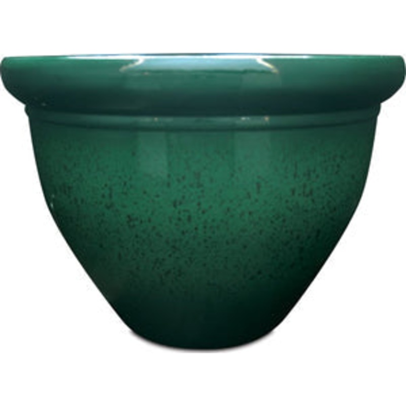 PLANTER 12 I N GREEN RESIN W/SPECKLE