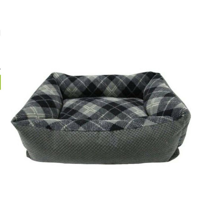 Bedsdog Petmate Dog Tartan Plaid Plush Lounger Bed