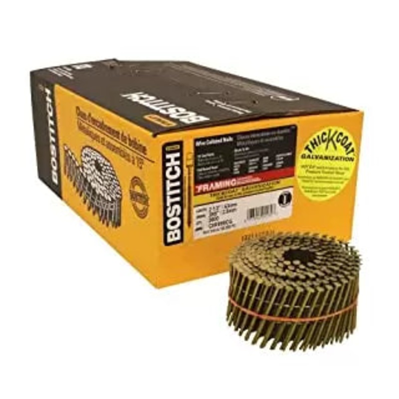 Bostitch Stanley 2-1/2 X .099 X 15 Coil Framing Nails 3600 Count