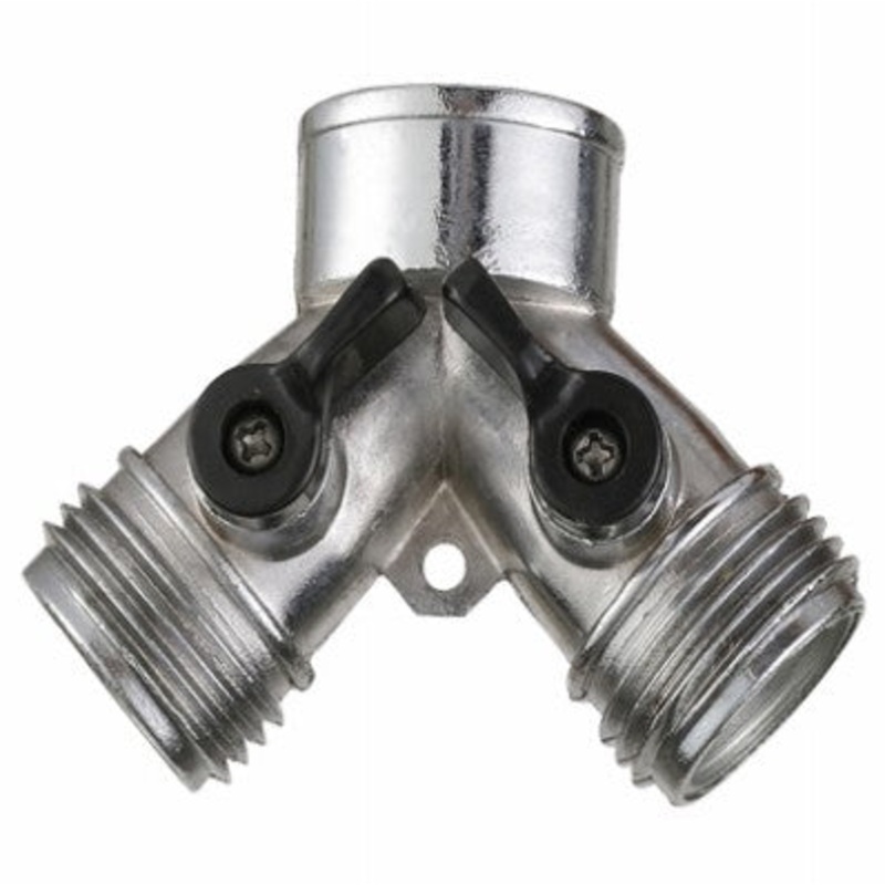 Green Thumb 2-Way Garden Hose Y Connector Zinc