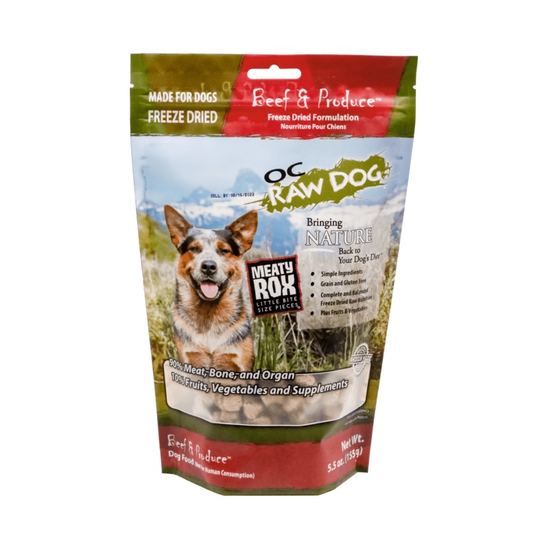 OC Raw Dog Freeze-Dried Beef & Produce Meaty Rox