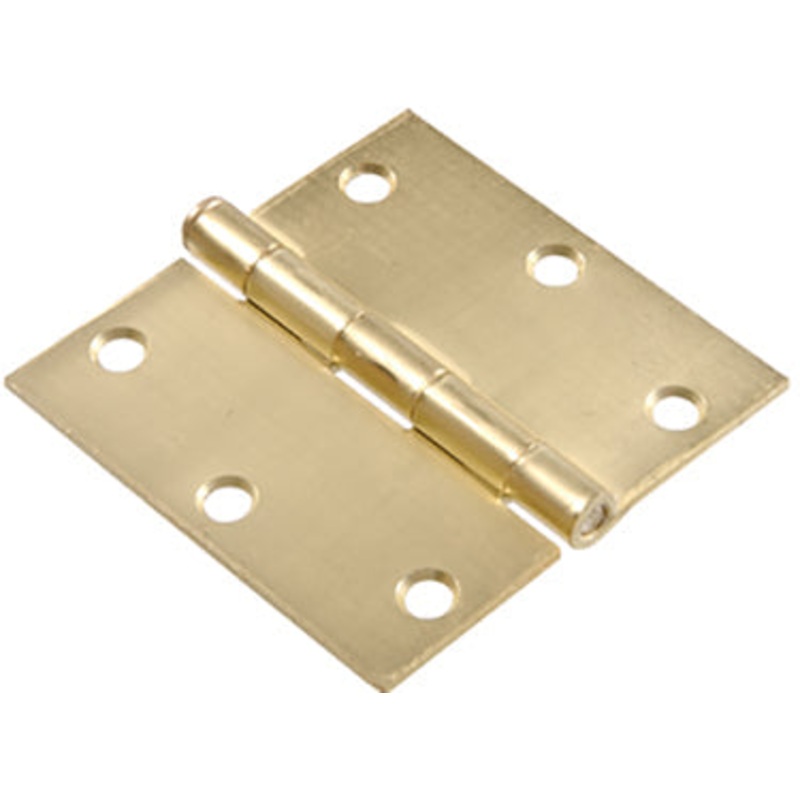 3  SATIN BRASS SQ HINGE