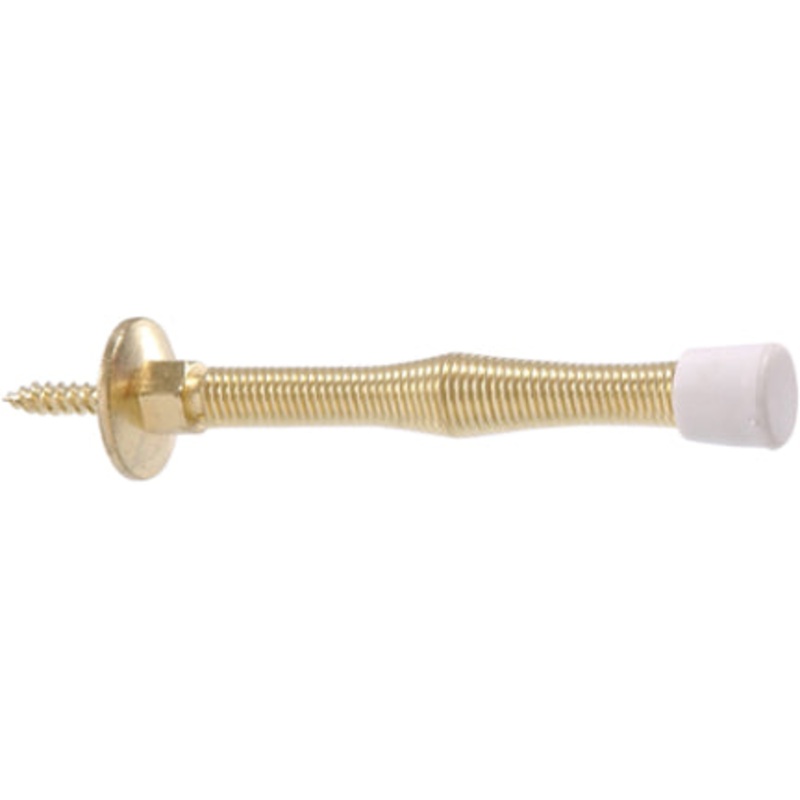 3  BRASS PLATED SPRG DOORSTOP