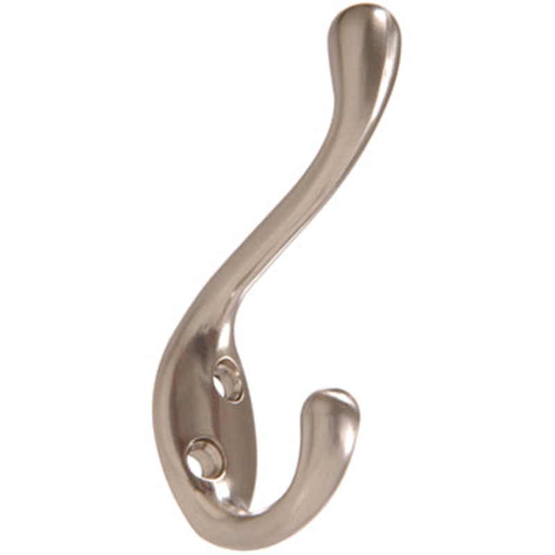 HEAVY DUTY SATIN NICKEL COAT/HAT HOOK