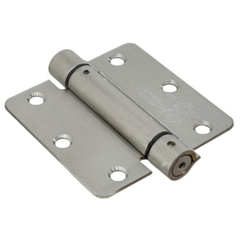 Hillman Hardware Essentials Adjustable 1/4 Round Corner Stainless Steel Spring Hinge