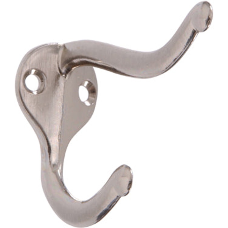 SATIN NICKEL COAT/HAT HOOK